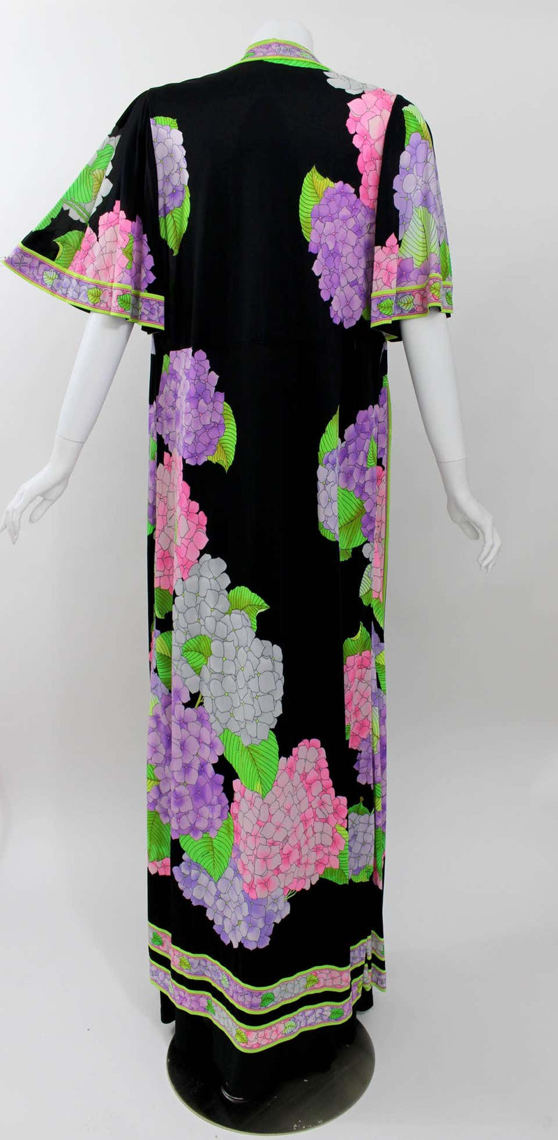 1970s Leonard Paris Caftan & Matching Halter Plunge Back Maxi Dress Vintage