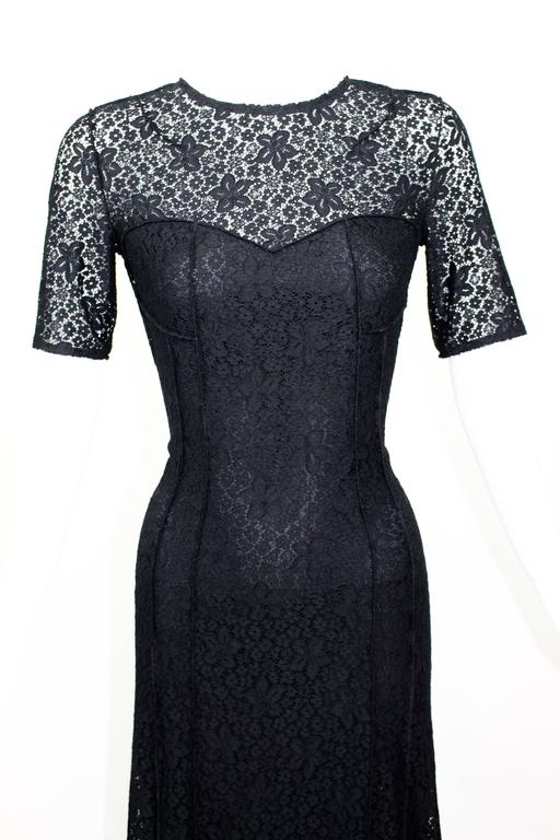 Nina Ricci Black Lace Ruffles Fishtail Evening Gown, 2013