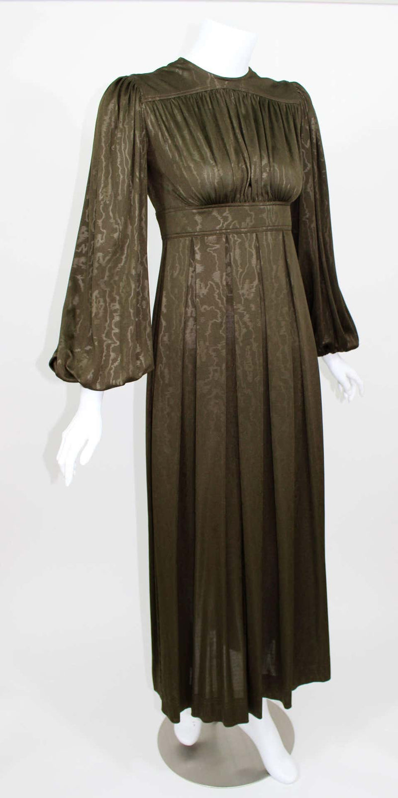 1971 Jean Muir Moire Jersey Draped Dress