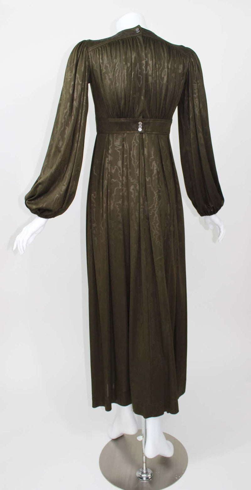1971 Jean Muir Moire Jersey Draped Dress