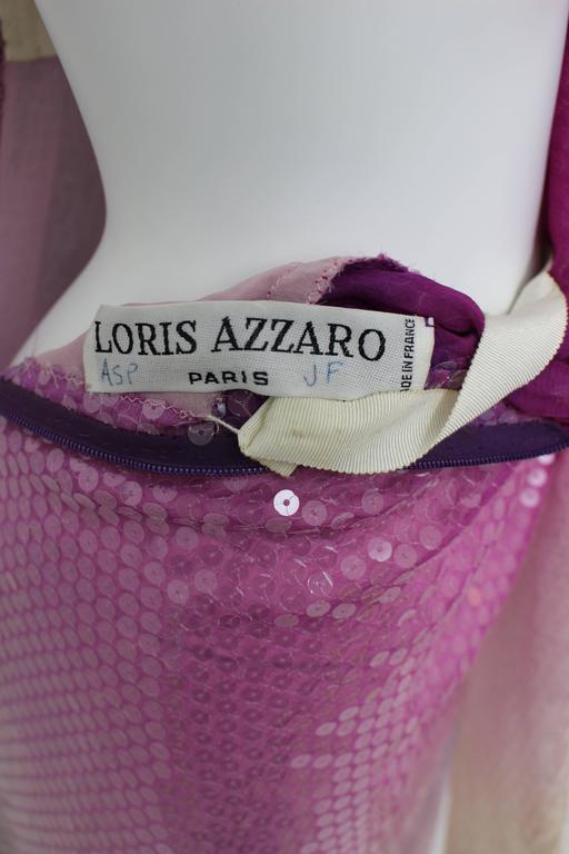 Vintage Loris Azzaro Custom Couture Ombre Sequin Gown