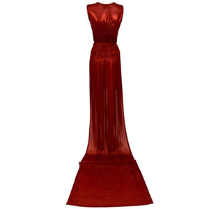 Jean Paul Gaultier Metallic Evening Dress with Train