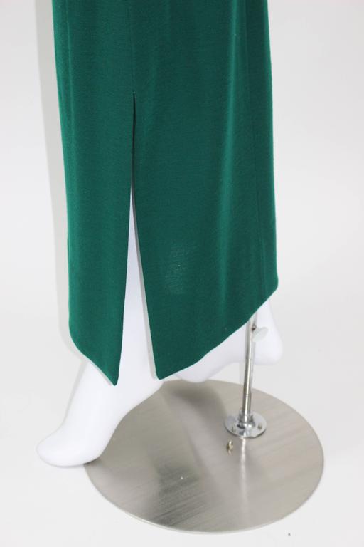 1960s Emerald Green Norman Norell attributed 2pc. Top Skirt Set