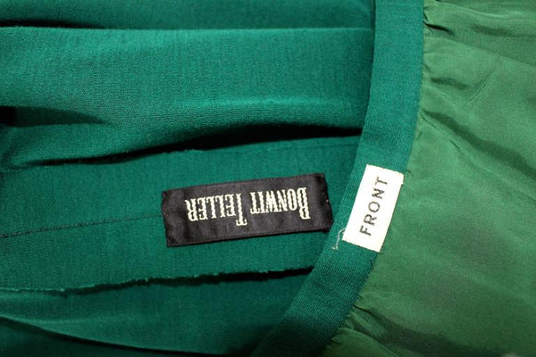1960s Emerald Green Norman Norell attributed 2pc. Top Skirt Set