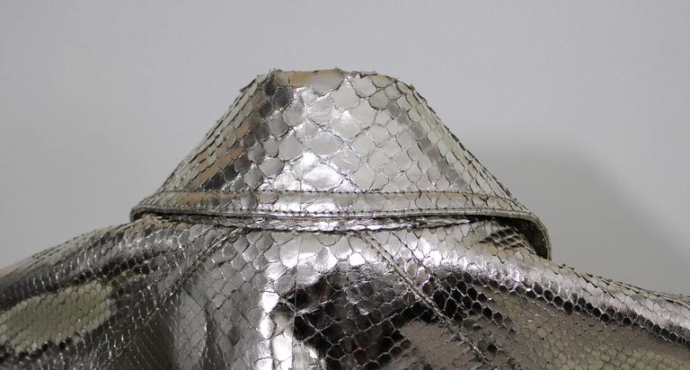 Burberry Cropped Silver metallic Python Cape Spring 2013 Runway
