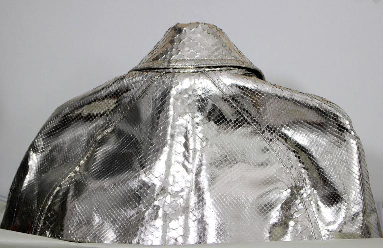 Burberry Cropped Silver metallic Python Cape Spring 2013 Runway