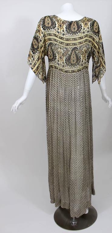 Vintage 1970s Bergdorf Goodman India Silk Maxi Dress