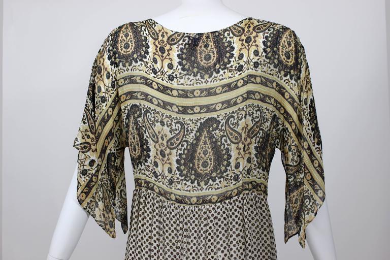 Vintage 1970s Bergdorf Goodman India Silk Maxi Dress