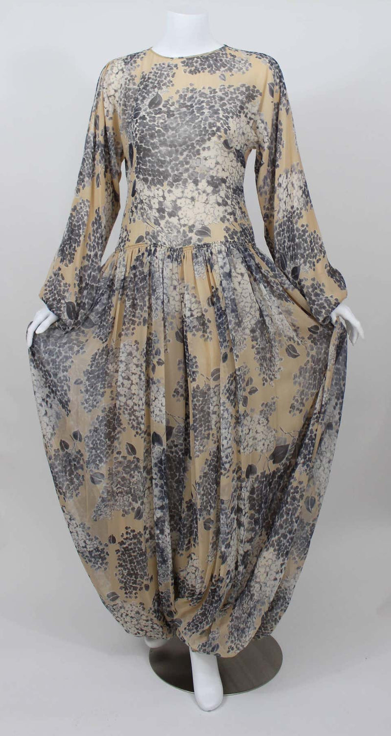 Vintage Galanos att. Silk Chiffon Palazzo Pant Jumpsuit