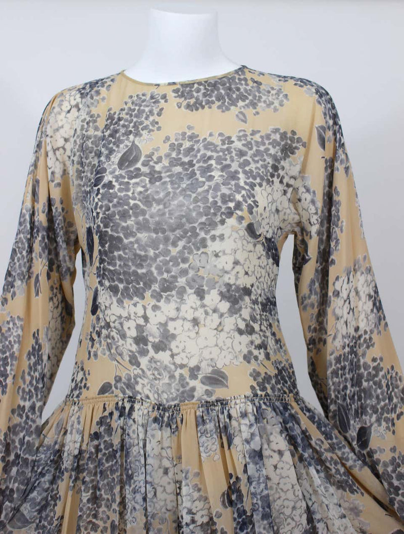 Vintage Galanos att. Silk Chiffon Palazzo Pant Jumpsuit