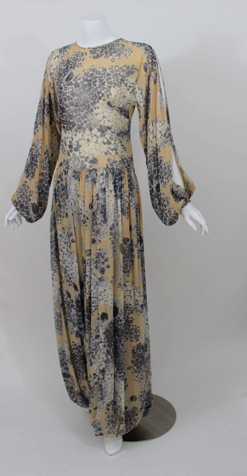 Vintage Galanos att. Silk Chiffon Palazzo Pant Jumpsuit