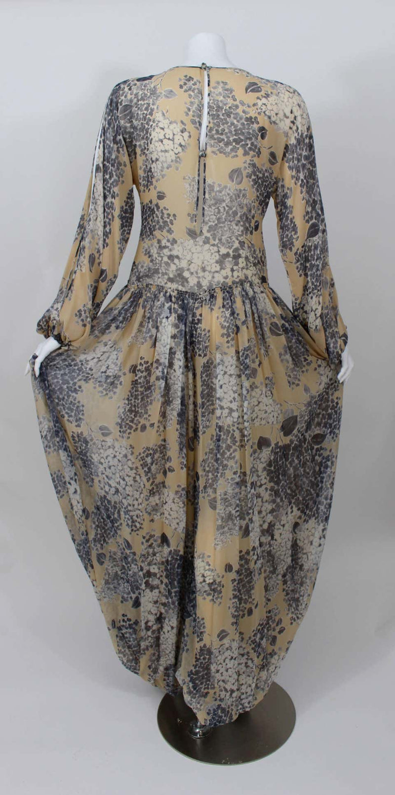Vintage Galanos att. Silk Chiffon Palazzo Pant Jumpsuit