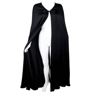 Valentino Haute Couture Vintage Black Silk Satin Cape