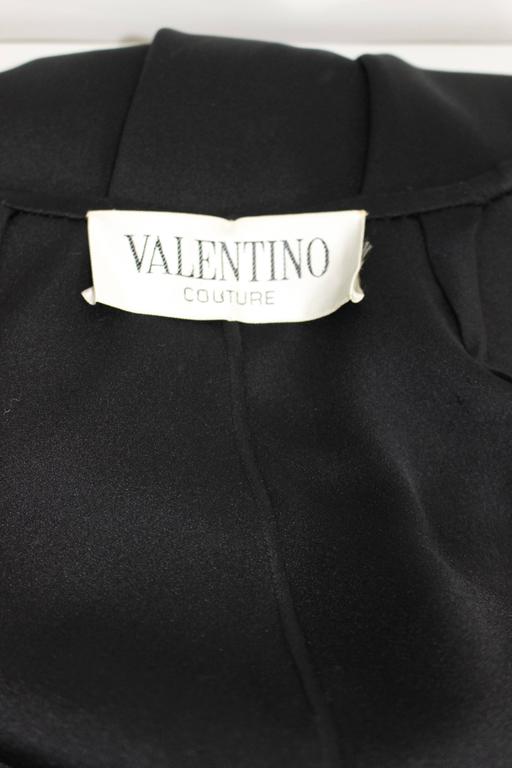 Valentino Haute Couture Vintage Black Silk Satin Cape