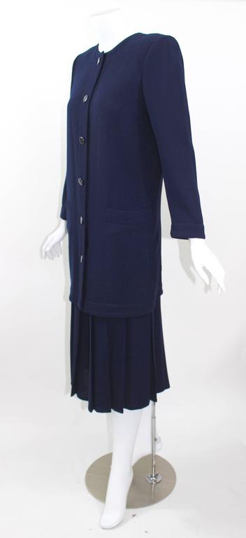 Vintage Chloe Karl Lagerfeld Navy Crepe Jacket pleated culottes/ gaucho pants