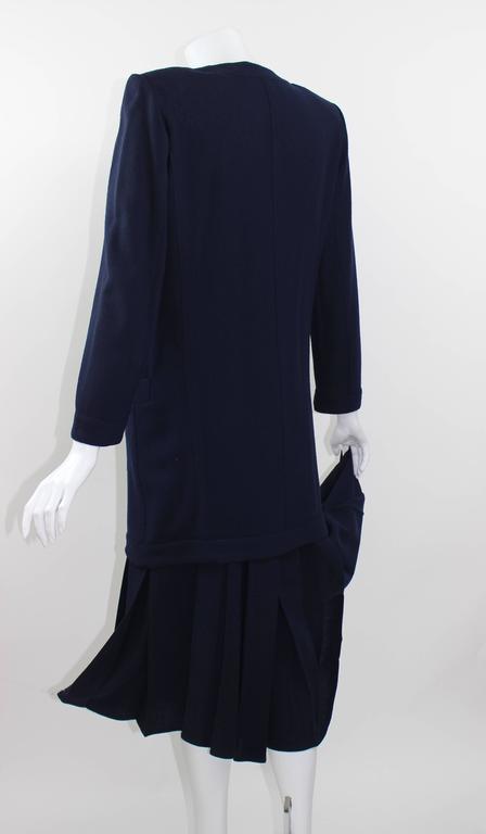 Vintage Chloe Karl Lagerfeld Navy Crepe Jacket pleated culottes/ gaucho pants