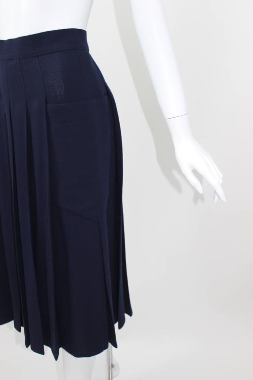 Vintage Chloe Karl Lagerfeld Navy Crepe Jacket pleated culottes/ gaucho pants