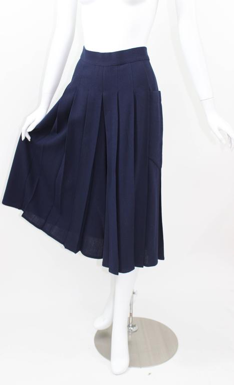 Vintage Chloe Karl Lagerfeld Navy Crepe Jacket pleated culottes/ gaucho pants