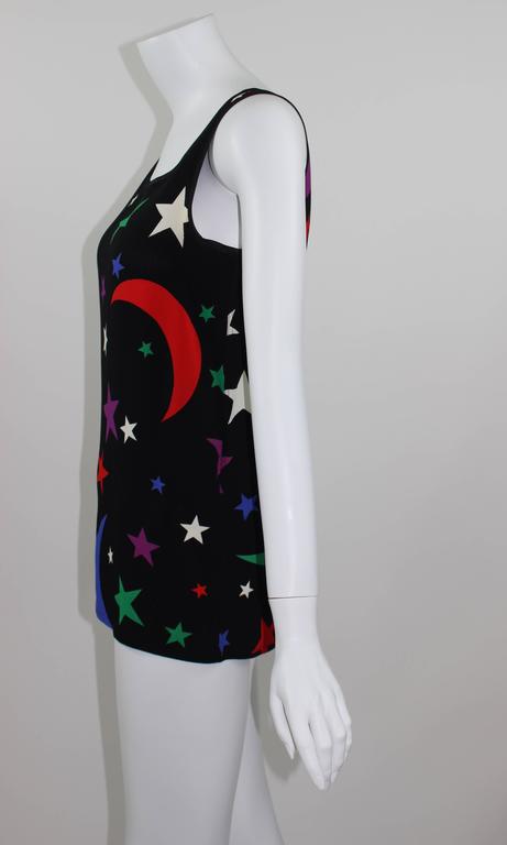 1979 YSL Yves Saint Laurent Moon & Stars Sleeveless Top Documented