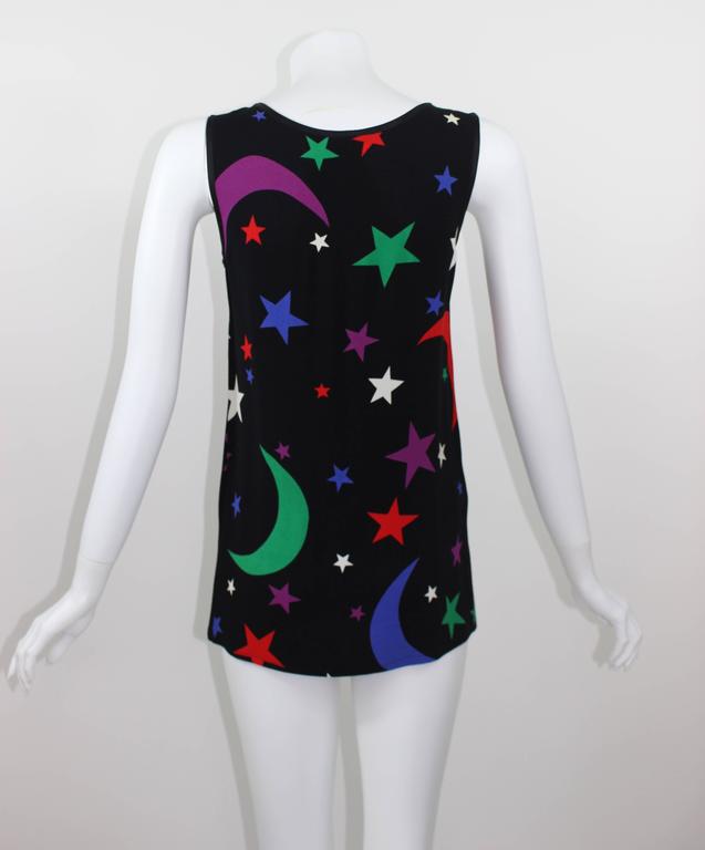 1979 YSL Yves Saint Laurent Moon & Stars Sleeveless Top Documented