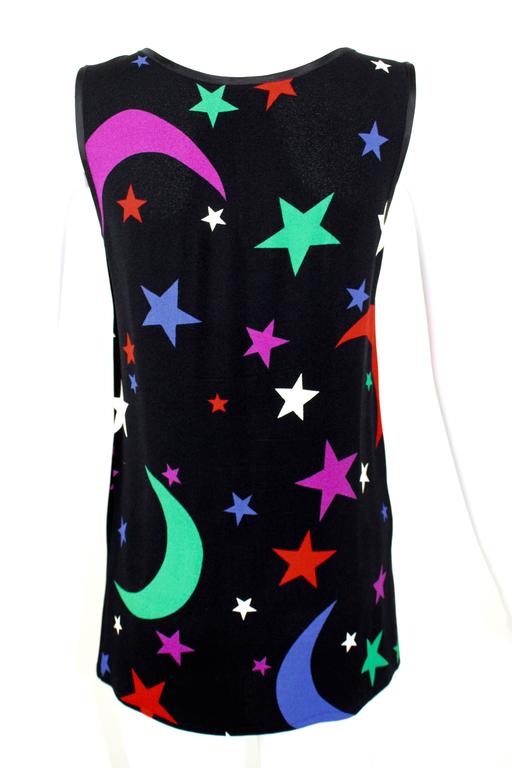1979 YSL Yves Saint Laurent Moon & Stars Sleeveless Top Documented