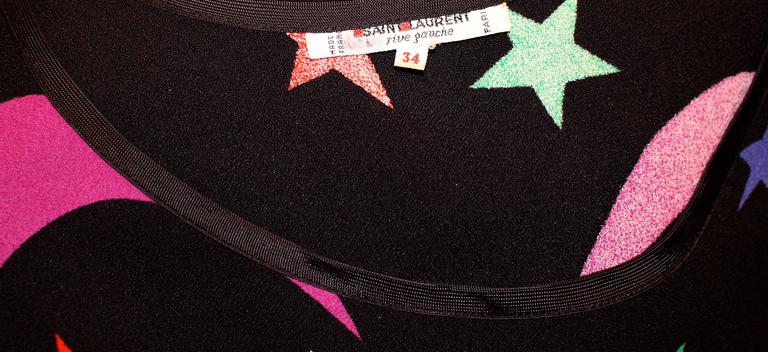 1979 YSL Yves Saint Laurent Moon & Stars Sleeveless Top Documented