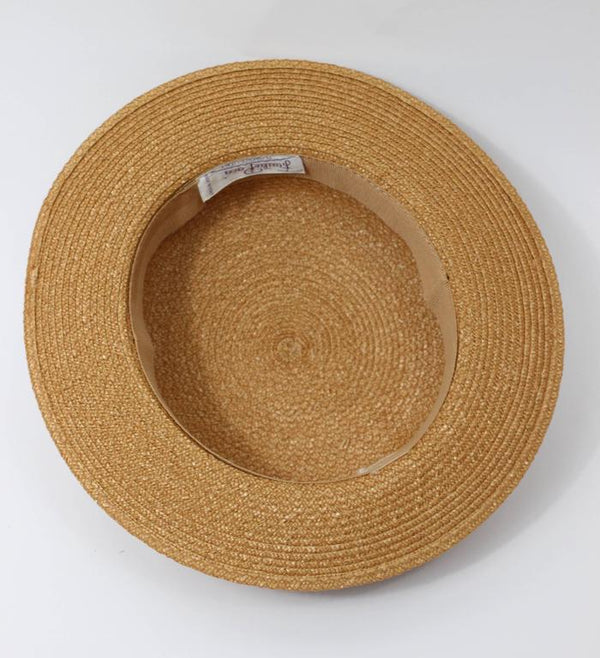 Vintage Emillio Pucci Woven Straw Tan Hat with Bow