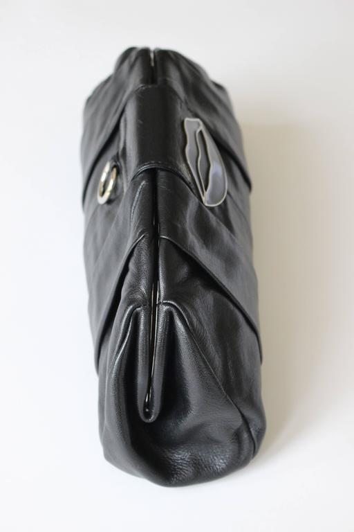 Yves Saint Laurent Black Dali Lips Clutch YSL 2003 Tom Ford Era Collectors