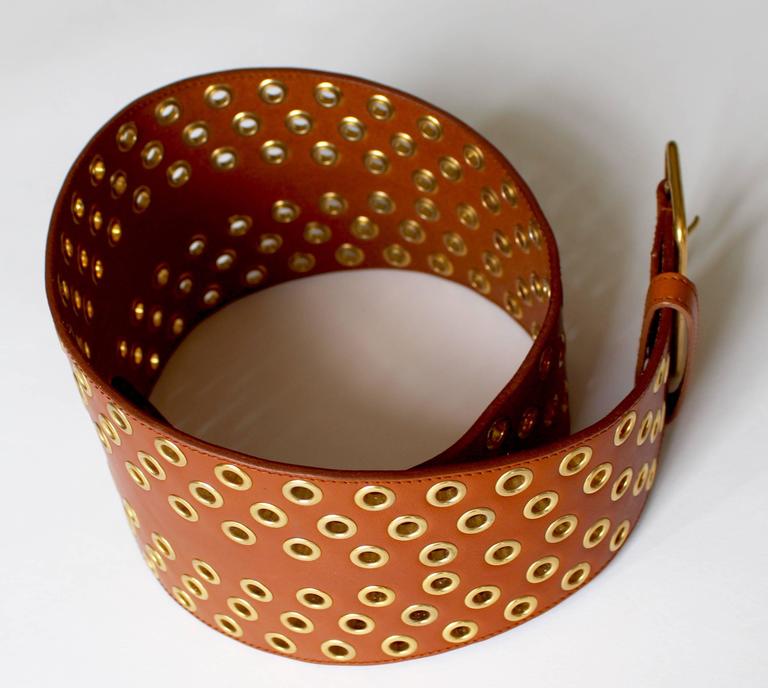 Yves Saint Laurent Leather Grommet Belt