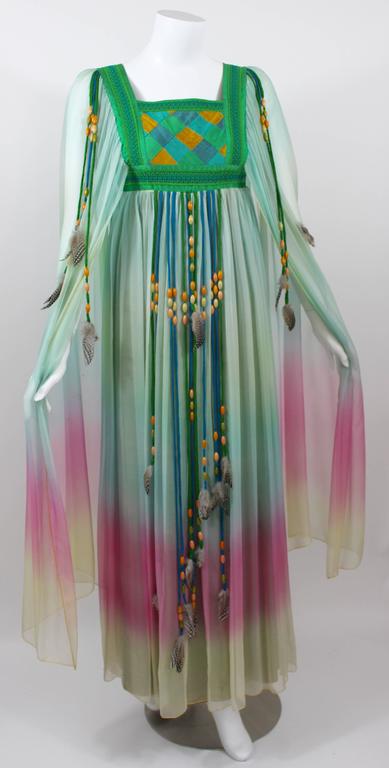 1975 Gina Fratini Elizabeth Taylor Ombre Chiffon Wedding Dress Documented