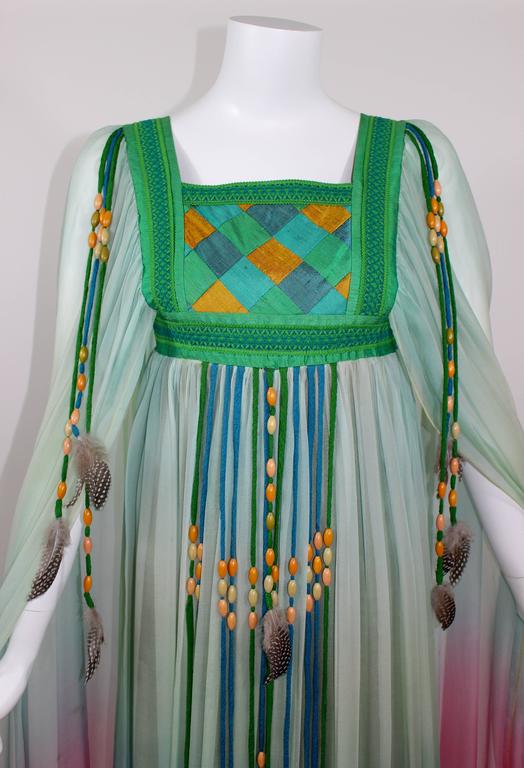 1975 Gina Fratini Elizabeth Taylor Ombre Chiffon Wedding Dress Documented