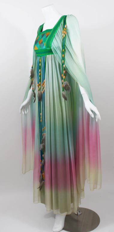 1975 Gina Fratini Elizabeth Taylor Ombre Chiffon Wedding Dress Documented