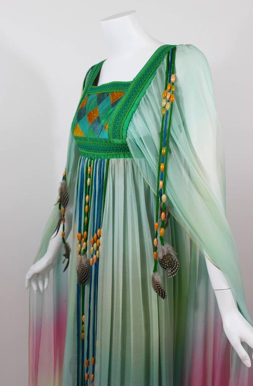 1975 Gina Fratini Elizabeth Taylor Ombre Chiffon Wedding Dress Documented