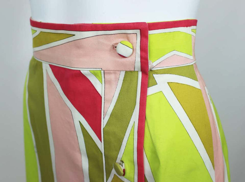 1960s Emilio Pucci Cotton Print Maxi Skirt