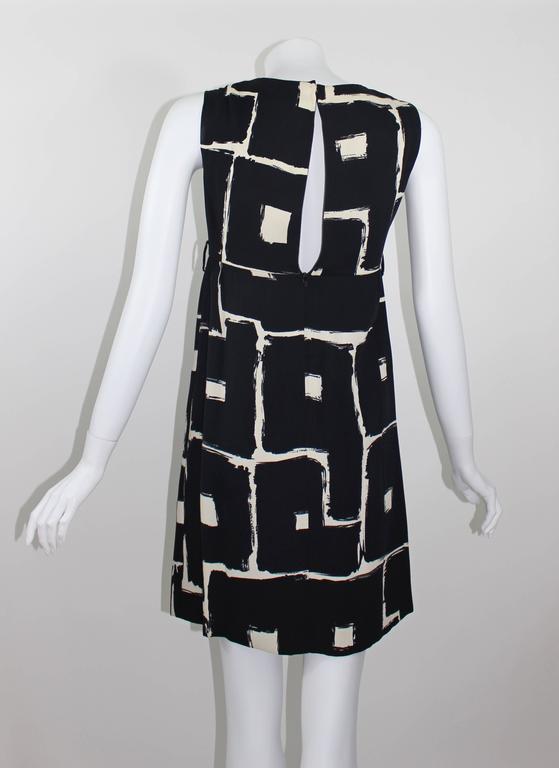 Galanos Mod Black and White Print Dress, 1960s