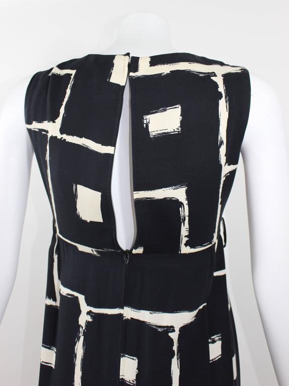 Galanos Mod Black and White Print Dress, 1960s