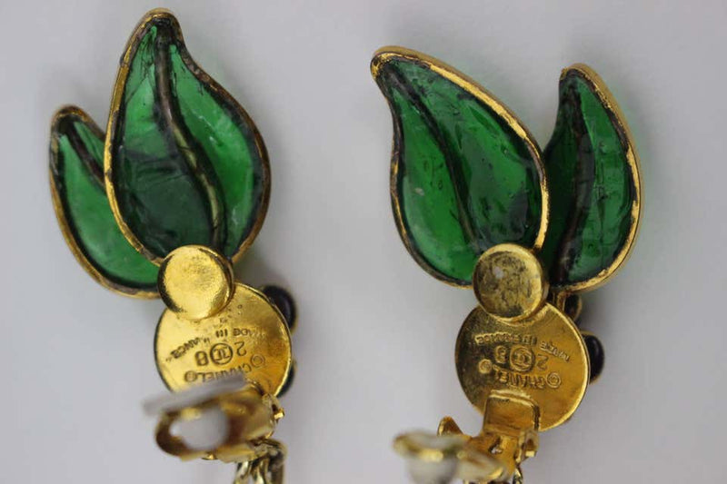 Vintage Chanel Gripoix Cherry Earrings