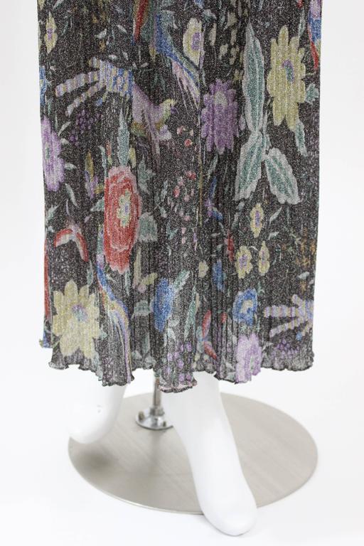 1970s Missoni Metallic Knit Floral & Bird Print Ensemble Rare Documented