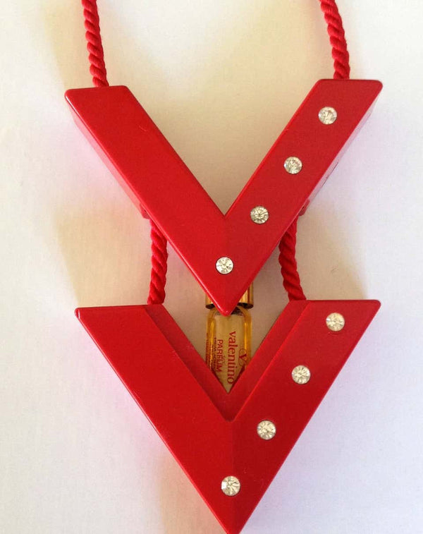 Red Vintage Valentino Tassel Necklace