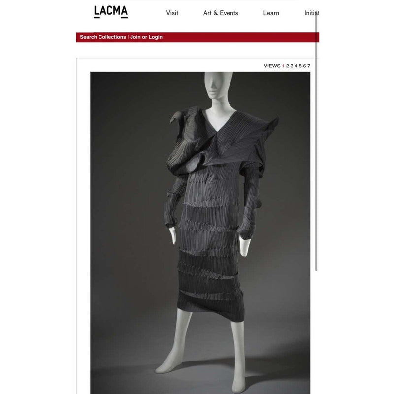 Issey Miyake Black Sculptural Dress "Reverse Pleats" Collection Museum 1989