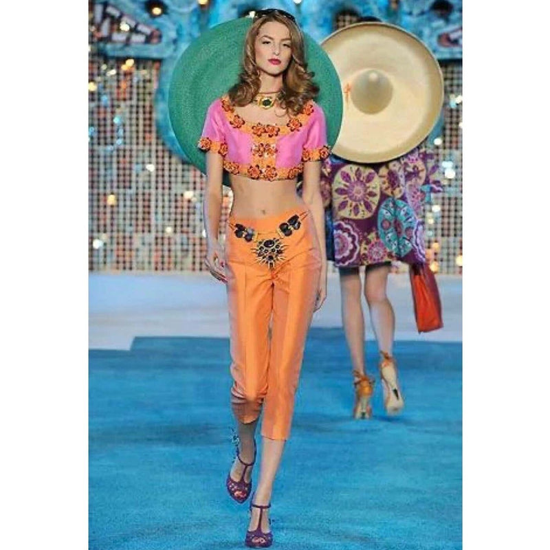 Christian Dior Pink Beaded Cropped Jacket Top Demi Couture Resort 2009