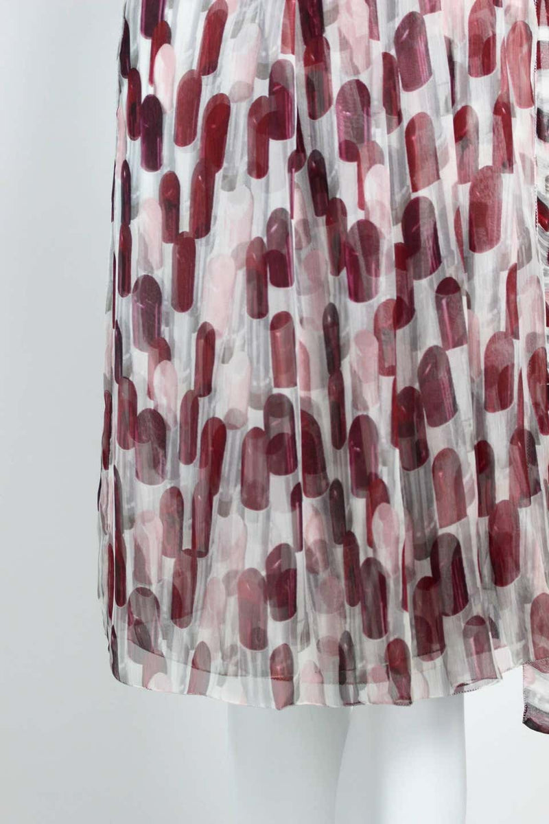 Prada Lipstick Print Silk Wrap Skirt Spring 2000 Runway