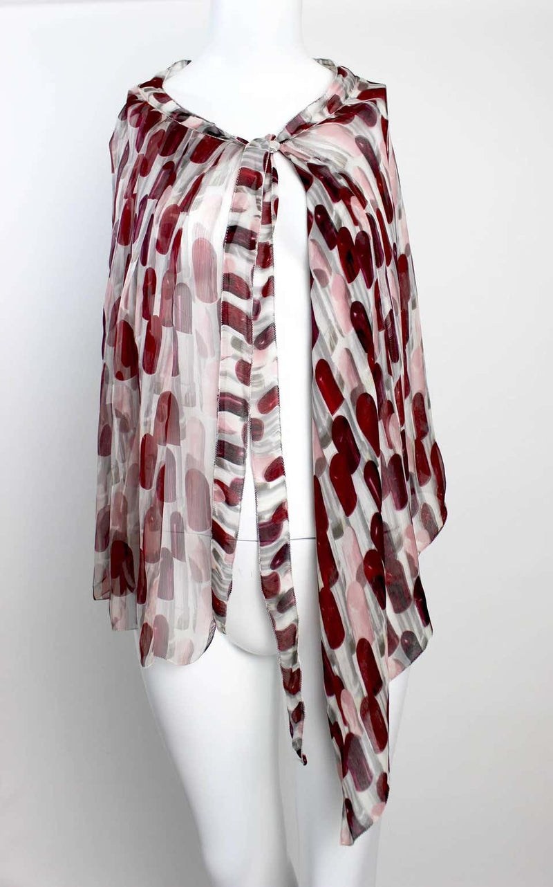 Prada Lipstick Print Silk Wrap Skirt Spring 2000 Runway