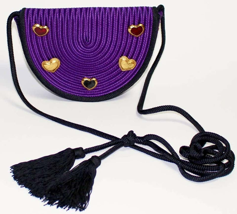 Vinatage Yves Saint Laurent Purple Passementerie Gripoix Hearts Tassel Purse