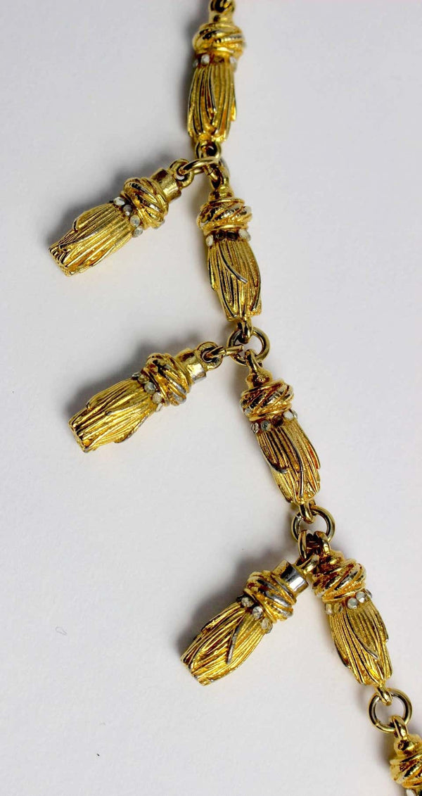 Magnificent Vintage Judith Leiber Gold Tassel Necklace Unsigned