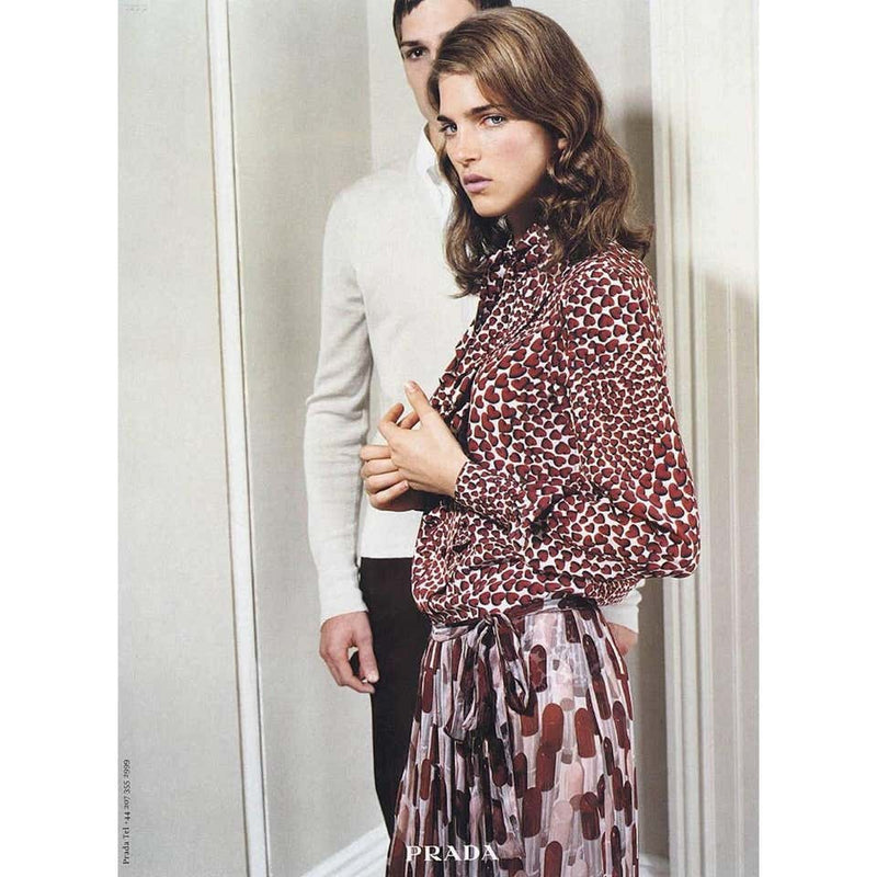 S/S 2000 Iconic Prada Heart Print Silk Skirt Rare and Collectable