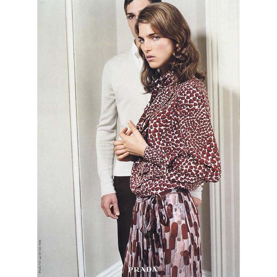 S/S 2000 Iconic Prada Heart Print Silk Skirt Rare and