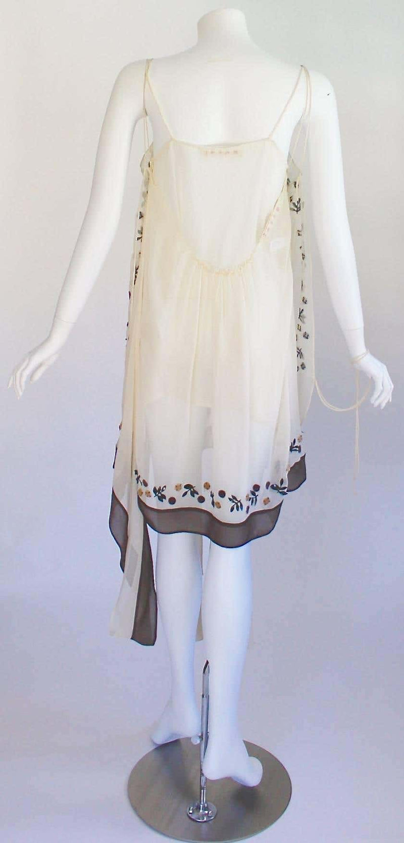 Marni Limited Edition Ivory Silk Floral Applique Ribbon Trim Dress