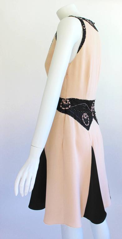 Temperley London Signature Pale Pink and Black Dress Beading and Appliqué