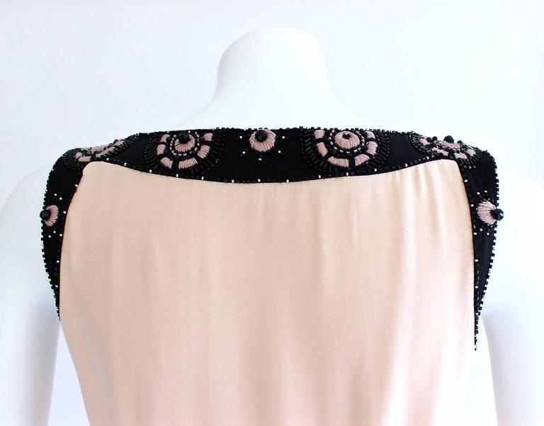Temperley London Signature Pale Pink and Black Dress Beading and Appliqué